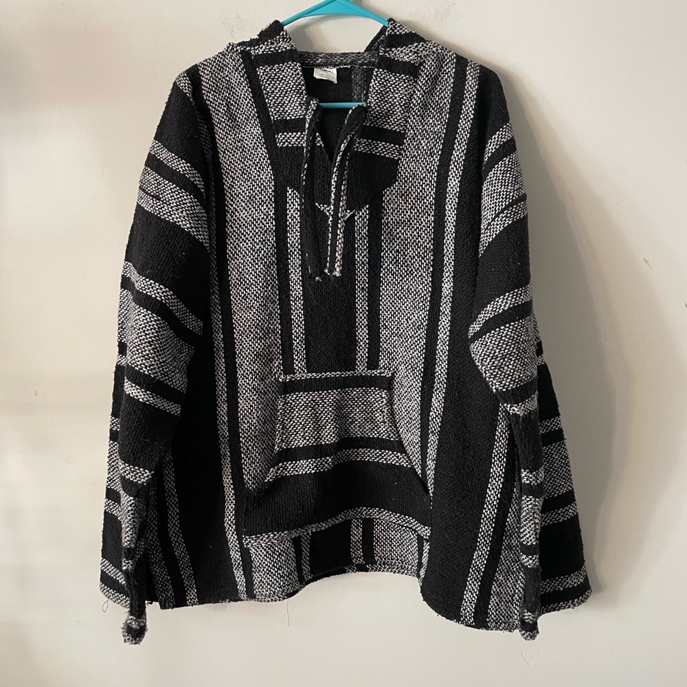 Imports Men Black and White Baja Hoodie Size XL